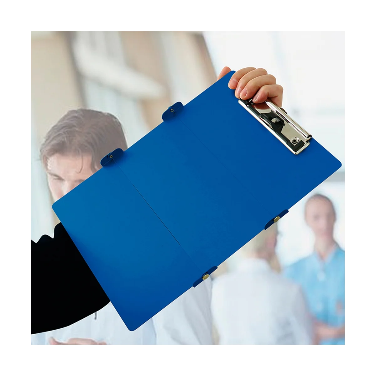 

Nursing Clipboard Foldable Clipboard Nursing Edition Aluminum 3 Layers Foldable Clipboard Light Blue