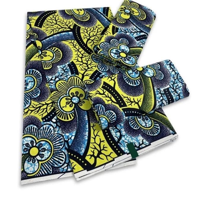 

African Wax Fabric 6yards Veritable Wax Nigerian Ankara Block Prints Batik Fabric Original Pagne Wax 100% Cotton For Sewing