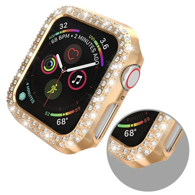 Двойные Алмазные часы для Apple Watch ремешок 38 мм 42 40 44 Защитная крышка экрана ПК