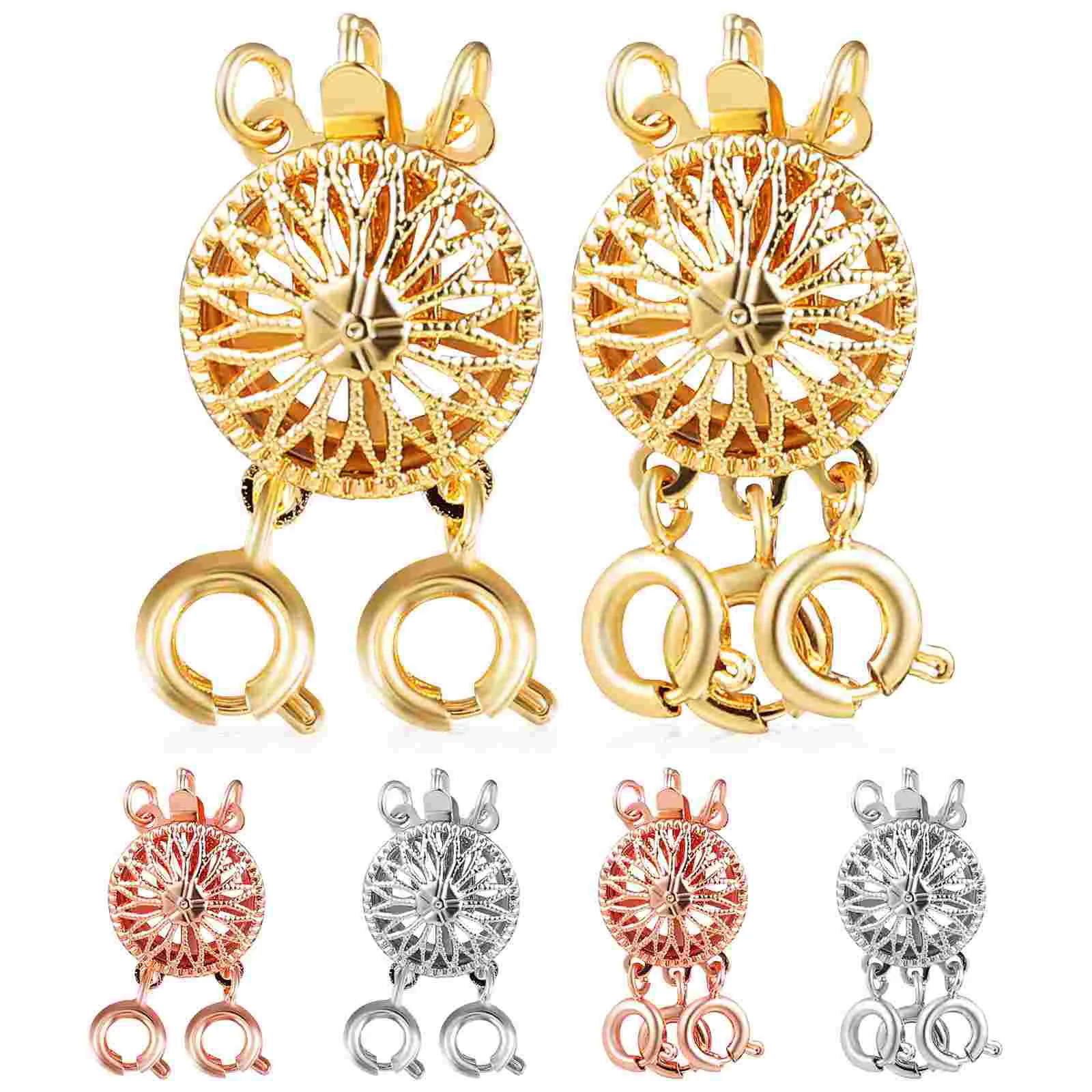 

6 Pcs Sunflower Metal Item Pearl Neclace Necklace Layering Clips Clasps Separator Connector