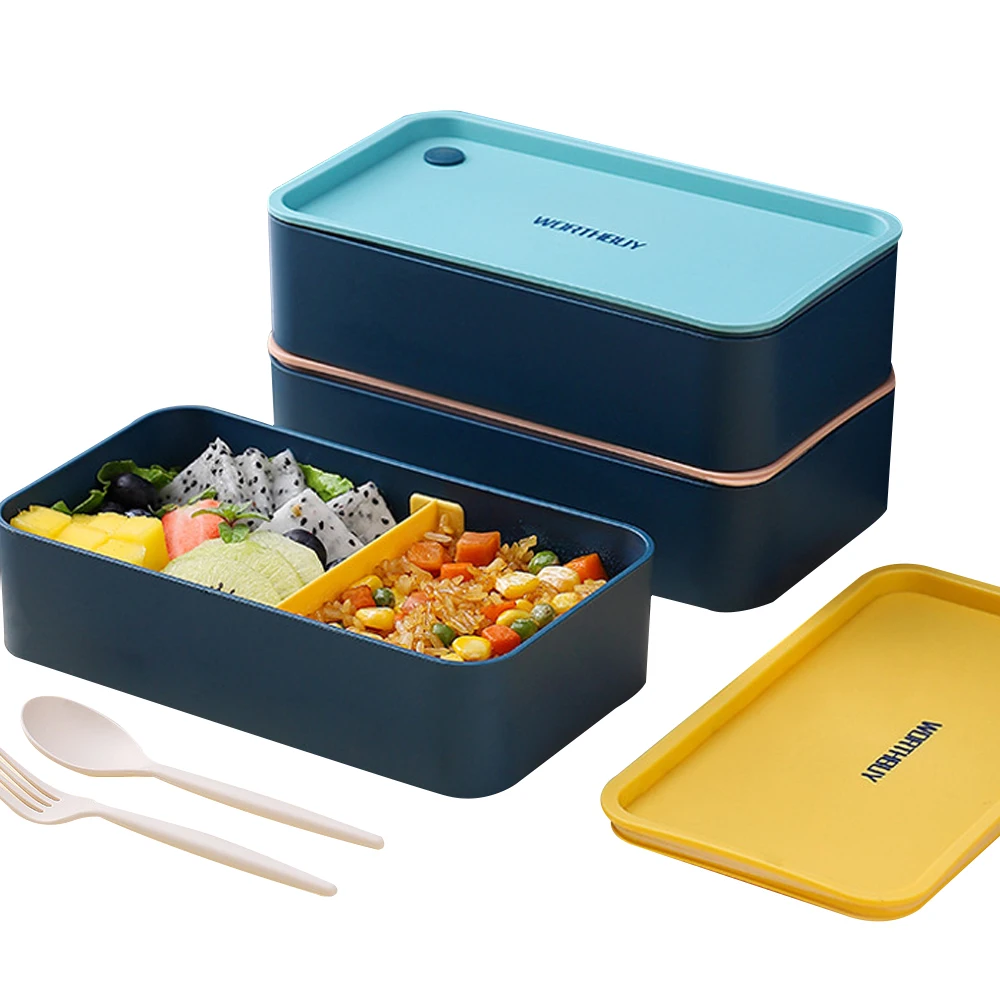 

Portable Lunch Box For Kids School Microwave Plastic Bento Box With Movable Compartments Salad Fruit Food Container Box.