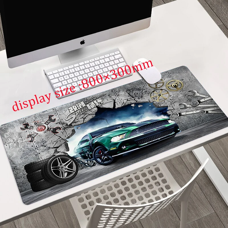 

3D Retro car Art Print XL Mouse Pad Gamer Accessory Hot Large Computer Lock Edge Keyboard Mat Anime Strange things Dropshipping