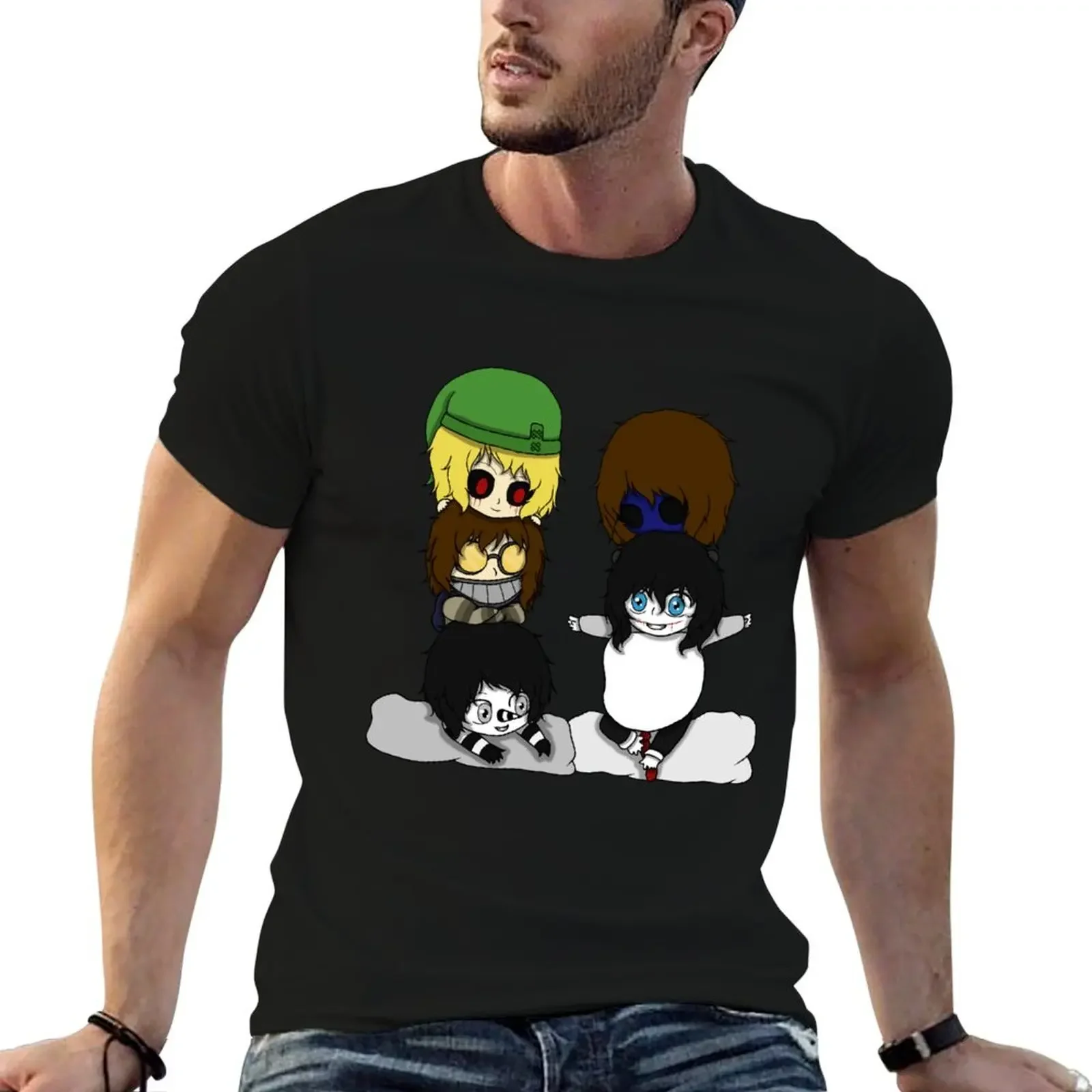 Creepypasta Boys Chibi футболка больших размеров винтажные футболки для мужчин