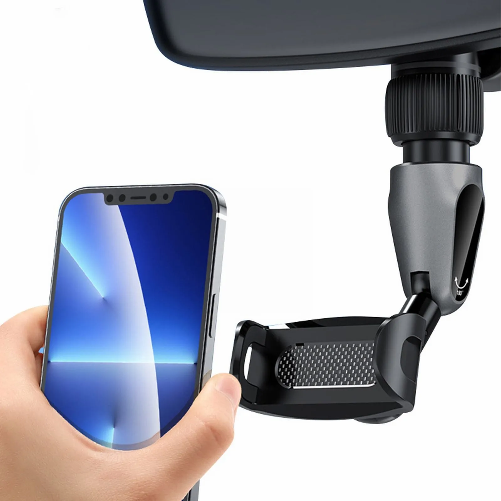 Wall Phone Holder Tripod Gooseneck 360° Rotatable Front And Rear Adjustment Car Universal Mobile Phone Navigation Hand for Rings