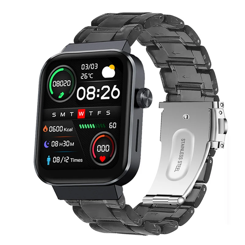 

Ремешок из прозрачной смолы для умных часов Mibro T1, аксессуары для часов Mibro X1, A1, C2 Lite, цветные воздушные браслеты, 20 мм, 22 мм