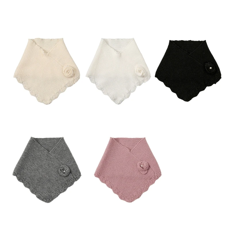 Водолазка с искусственным воротником вязаный треугольный шарф элегантный