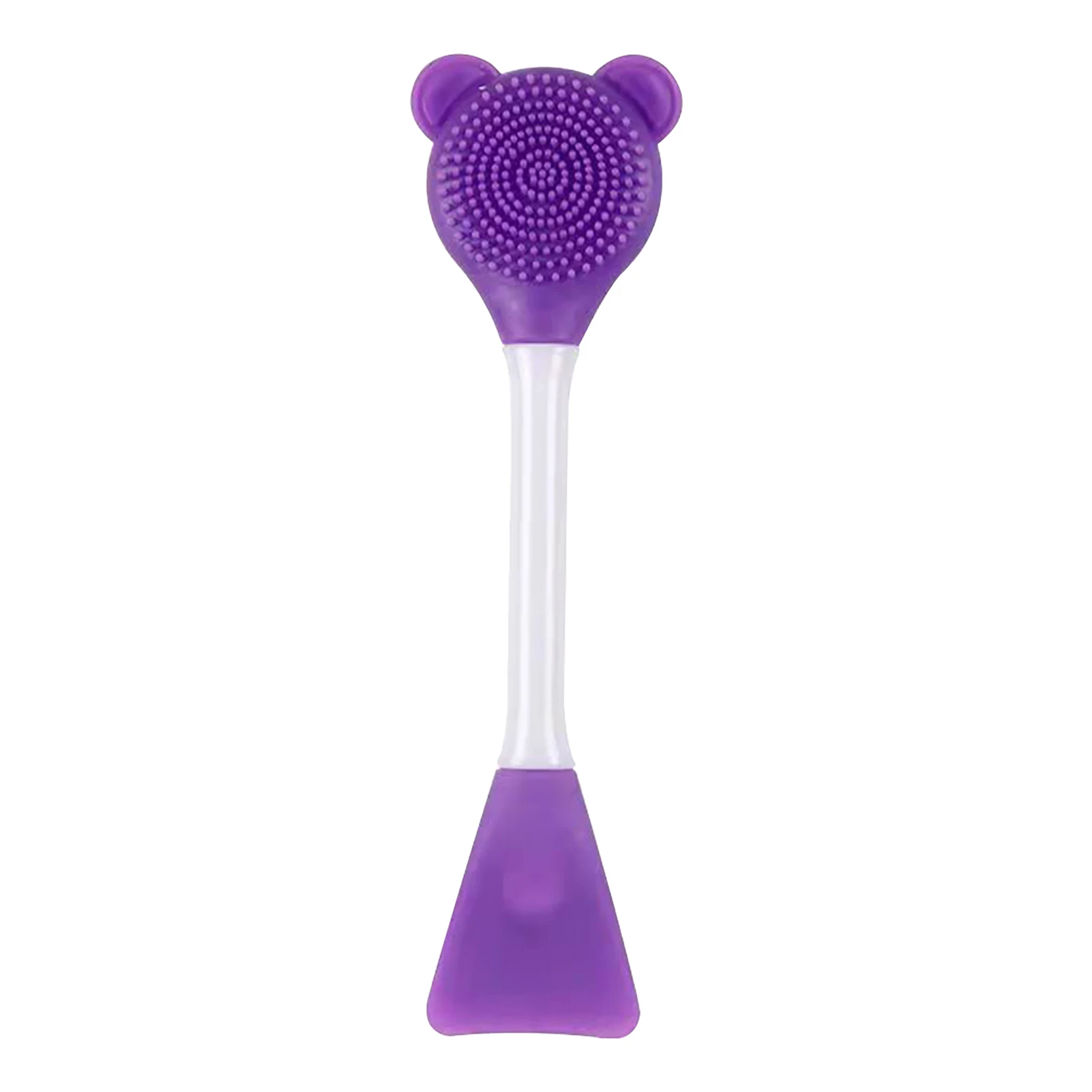 

Soft Silicone Easy Clean Massage Face Care Spa Home Travel Tool Portable Facial Cleansing Brush Double Head Ergonomic Handle