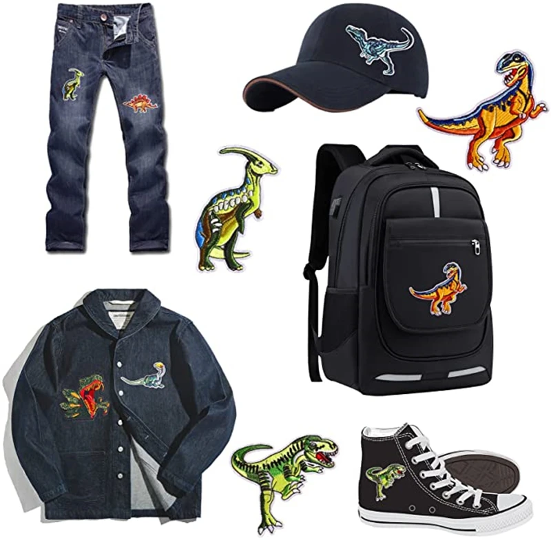 Патчи с вышивкой динозавра патчи для одежды детской в стиле парка Юрского