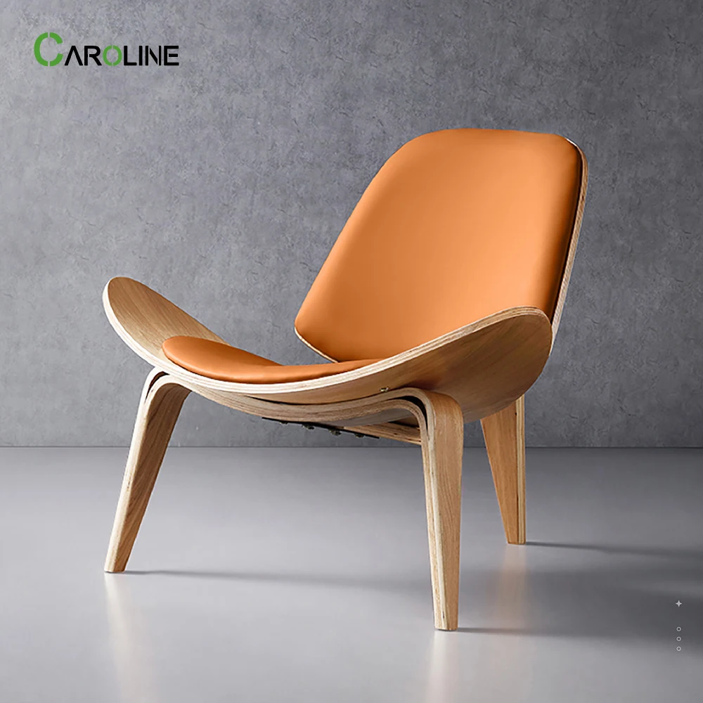 

Living Room Chair Nordic Design Chair Smiling Shell Chair Simple Sofa Lounge Chair Armchair Plywood Fabric Living Room Furniture