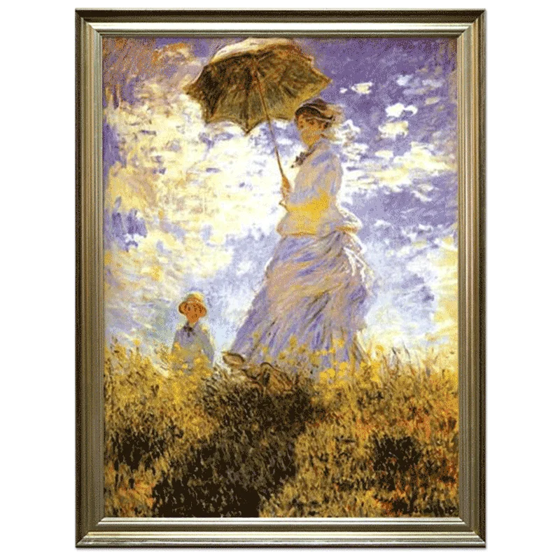 

Famous Painting Monet Hand-painted Oil Painting Woman Holding An Umbrella European-style Living Room Decoration Painting