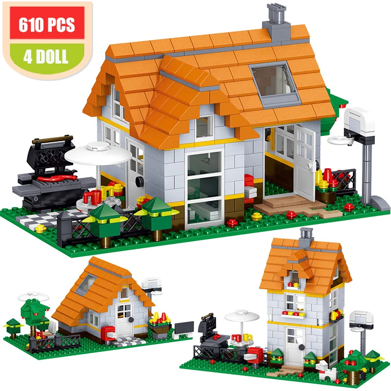 

Wilderness Leisure House Building Blocks Design Field Home Technical Ideas Bricks Assembly Toys Holiday Gift For Children