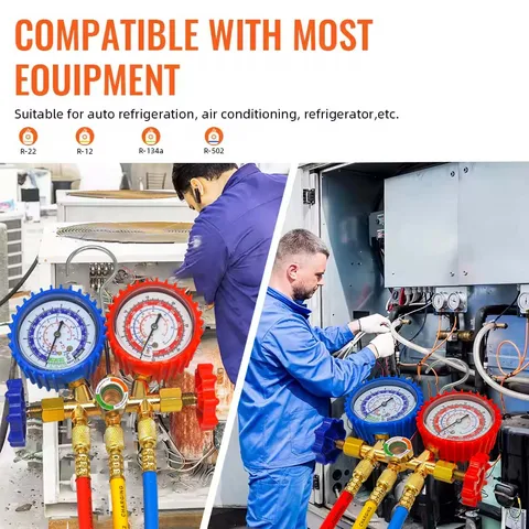 Профессиональный набор манометров 3-х ходовой