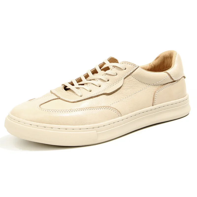 Мужские кроссовки из натуральной коровьей кожи на шнуровке