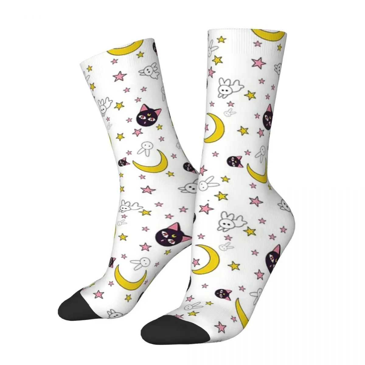 

Autumn Winter Cool Men's Women's Luna Anime Moon Girl Socks Sweat Absorbing Basketball Socks