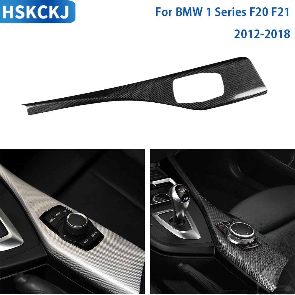 

Аксессуары для BMW 1 серии F20 F21 2012-2018, реалистичное углеродное волокно, шестеренка, Мультимедийная панель, крышка, отделка салона автомобиля, украшение