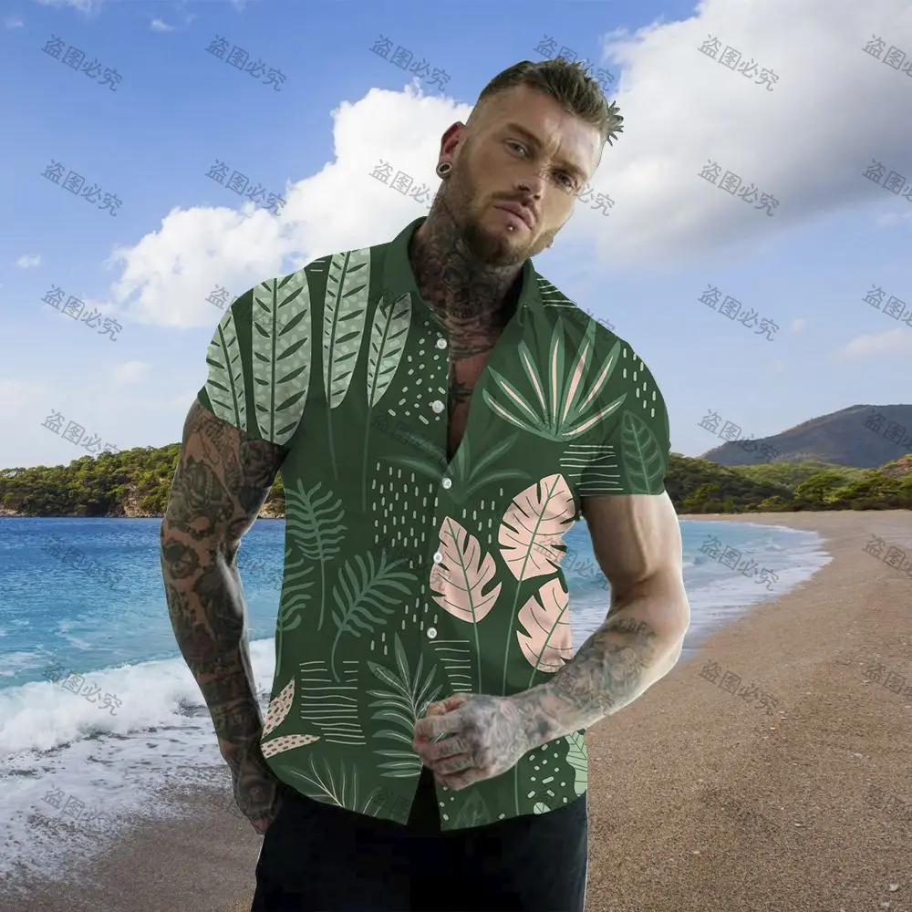 

Short Sleeve Men's Social Shirt Maccabi Haif Blouse High Quality Clothing Summer 2022 Hawaiian Man Leisure Shirts Gulf Hawaii