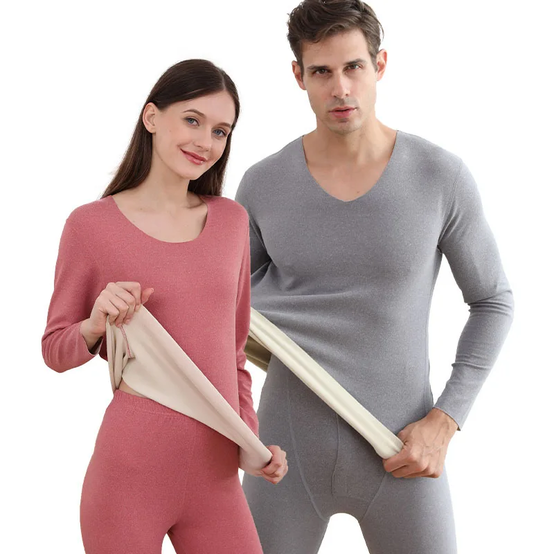 Women's Thermal Underwear Men Winter Clothes Seamless Thick Double Layer Warm Lingerie Women Thermal Clothing Set Woman 2 Pieces