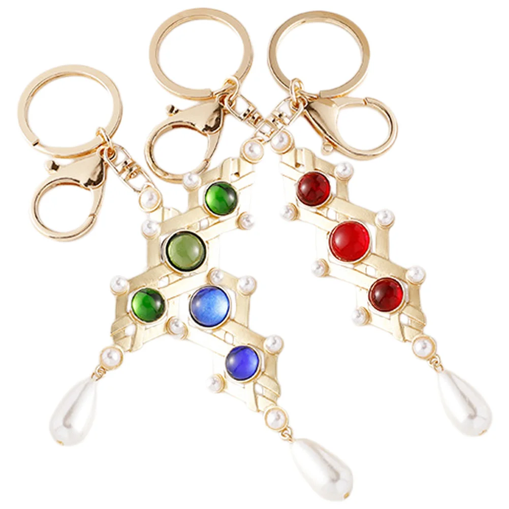 

3 Pcs Keychains Women Exquisite Grace Key Rings Retro Keyring Vintage Style Alloy