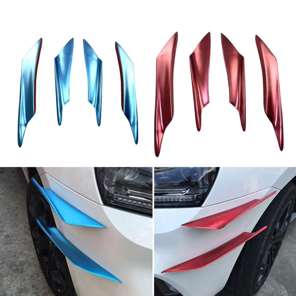

4Pcs Rear Bumper Diffuser Anti-crash Carbon Fiber Universal Car Side Fender Skirt Lip Splitter Canard Protector Vehicle Supplies