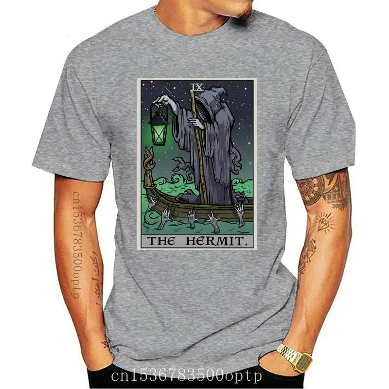 

Camiseta gótica de Halloween, camisa de cartas del Tarot del ermitaño, Ángel de la muerte, Charon, venta al por mayor, nueva
