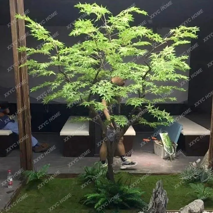 Искусственное зеленое кленовое дерево большой дизайн интерьера искусственные