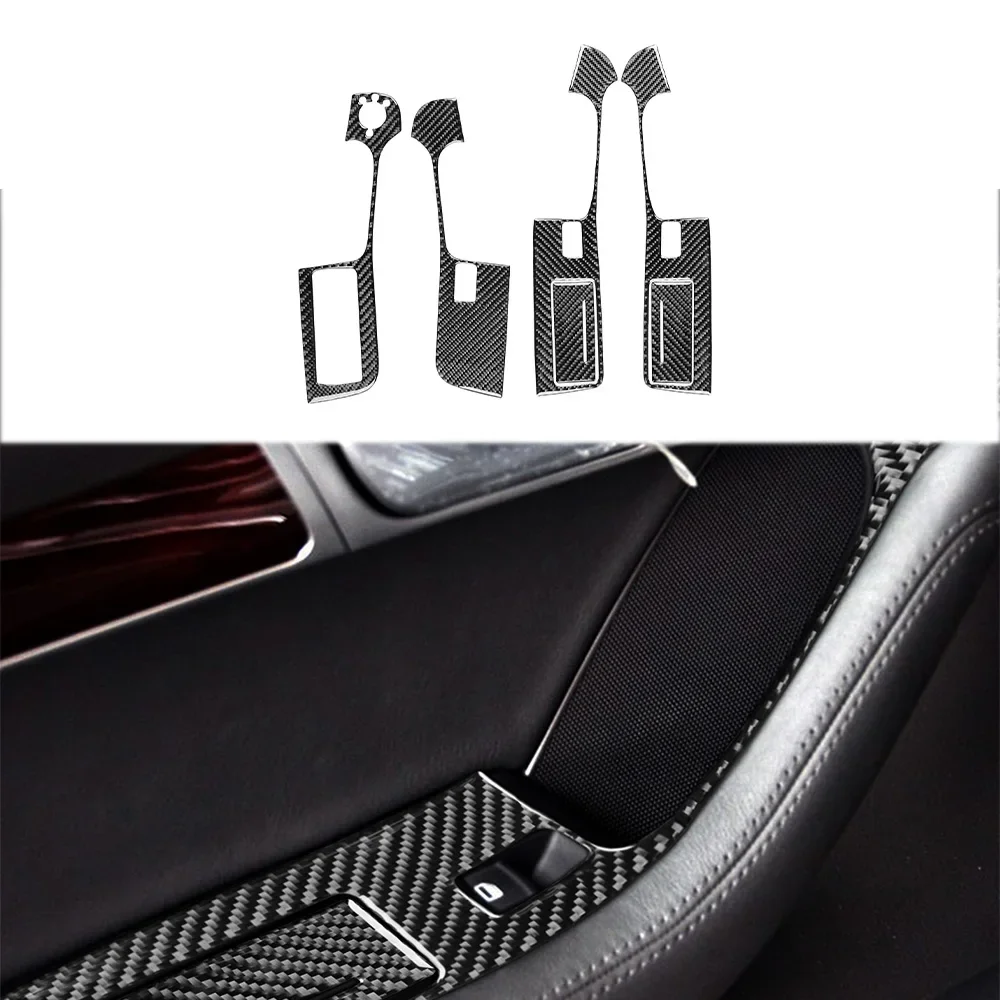 Для Audi A6 S6 C6 2005-2011 углеродное волокно переключения передач, оконный подъемник, розетка приборной панели, аксессуары для салона автомобиля, крышка, тюнинговые наклейки