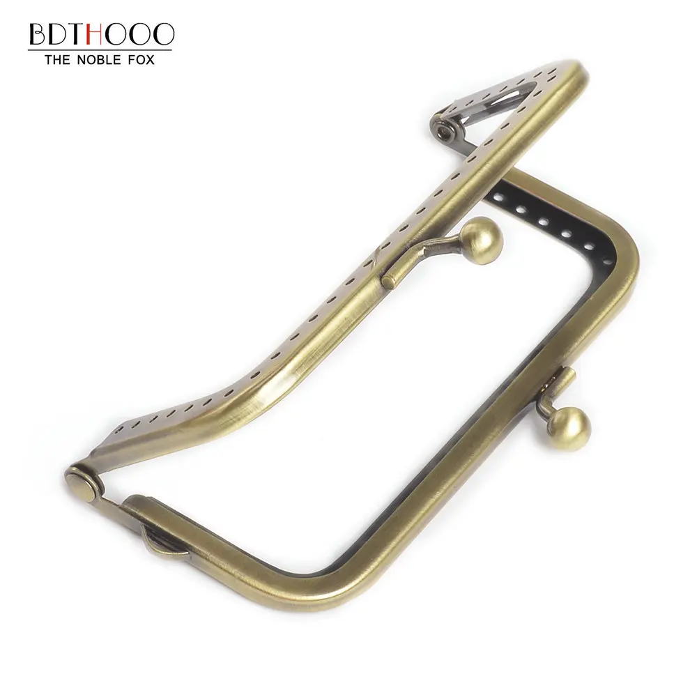 10.5cm Metal Purse Frame Wallet Handle Square For Clutch Handbag Accessories Making Kiss Lock Bronze Bag Hardware 10 Ppcs