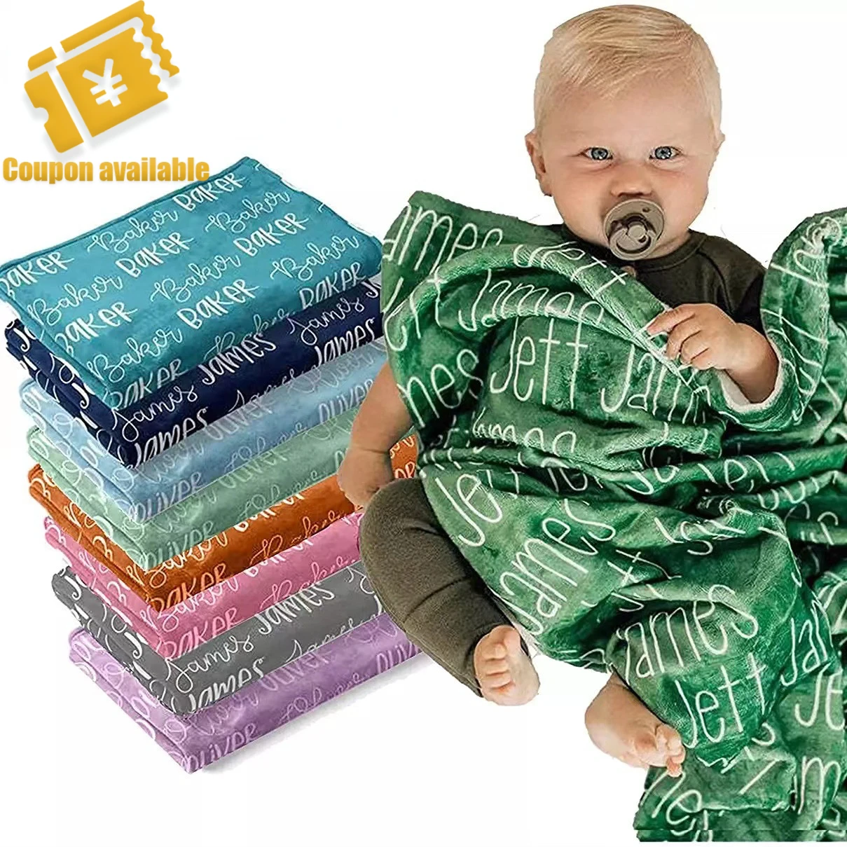Customized Name Flannel Blanket Adult and Children Baby Soft Blanket Exclusive Woolen Blanket Blanket Wrapped birthday Gift