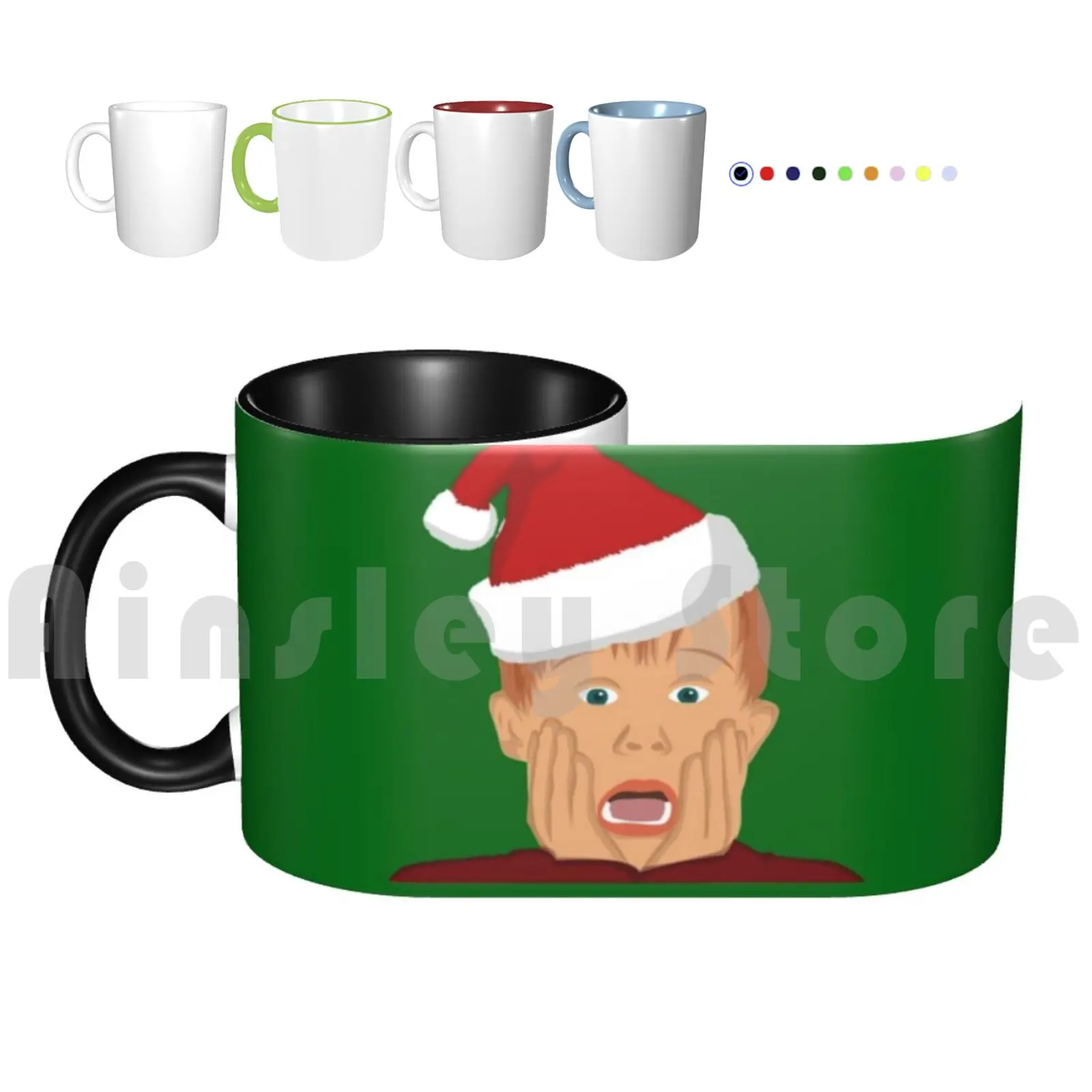 

Home Alone Movie Santa : Macaulay Culkin Christmas Holiday Coffee Cups Ceramic Mugs Home Alone Home
