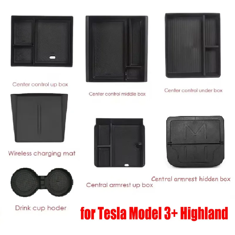 

Органайзер Для Центральной Консоли Tesla Model 3 Highland 2025 Из ABS И TPE, Легкий, Нержавеющий, Аксессуар Для Автомобиля