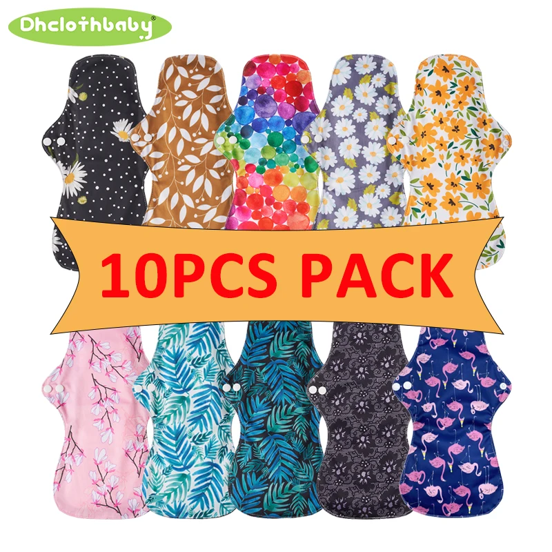 10PCS Large Size Heavy Flow Night Time Waterproof Cloth Menstrual Reusable Sanitary Pads For Menstruation Women Use In Period