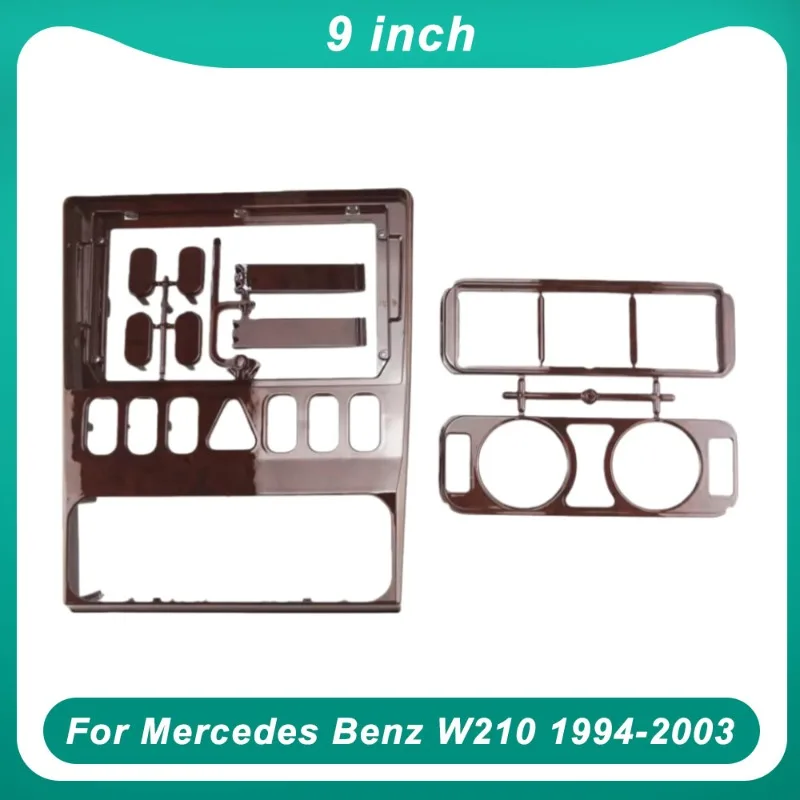 

9-дюймовая автомобильная стереорамка, рамка панели для Mercedes Benz W210 1994-2003, комплект для установки радио с двойным Din