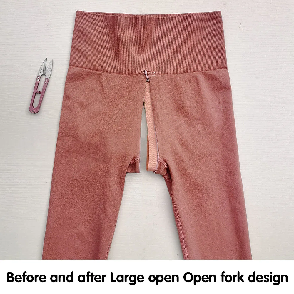 New Invisible Zipper Open crotch Pants Peach Hip Yoga Pants Women's High Waist Leggings Tights Sexy Outdoor Fitness Sex Trousers