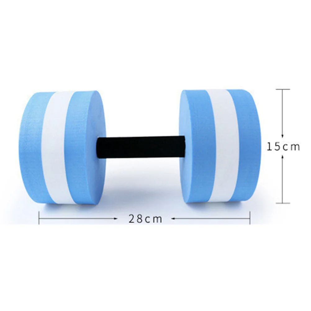 2 Pcs Dumbells Water Aerobics Aquatic Barbell EVA Floating Dumbbell Sports Swimming Equipment Blue Fitness