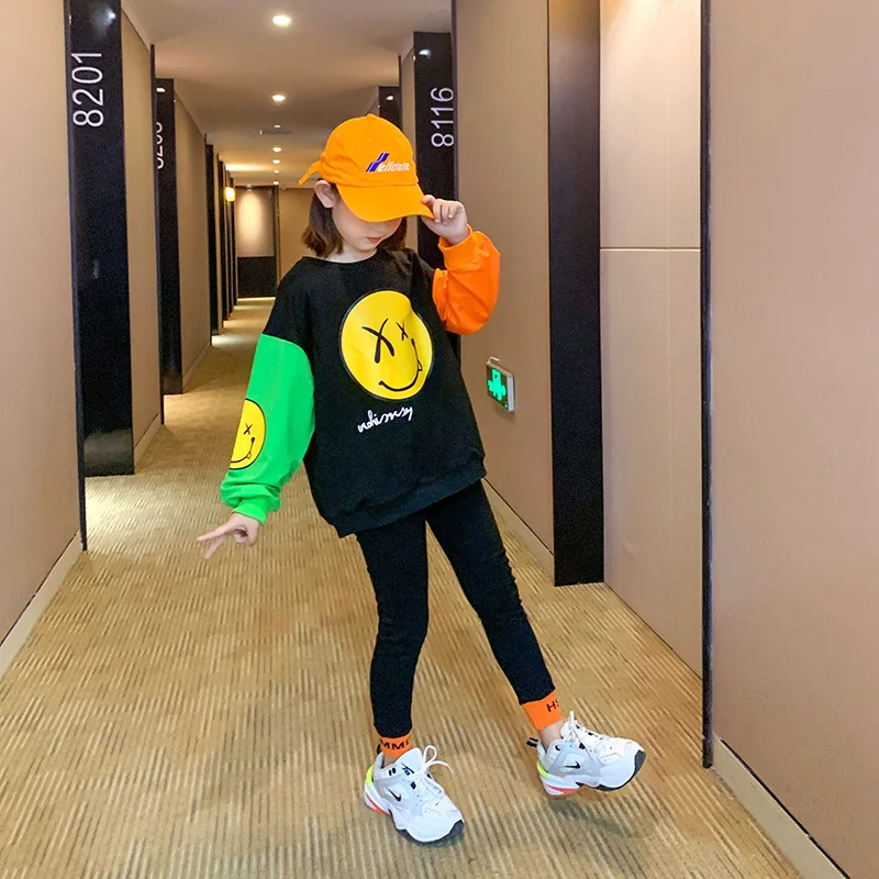 Girls /Boys Suit Sweatshirts +Pants Cotton 2Pcs/Sets 2022 Cheap Spring Autumn Thicken Teenager Warm Kid Outdoor Children Clothin