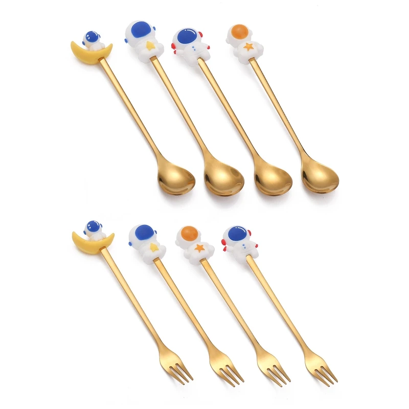 

Astronaut Theme Design Coffee Spoon/Forks Ice Cream Soup Sugar Dessert Teaspoons