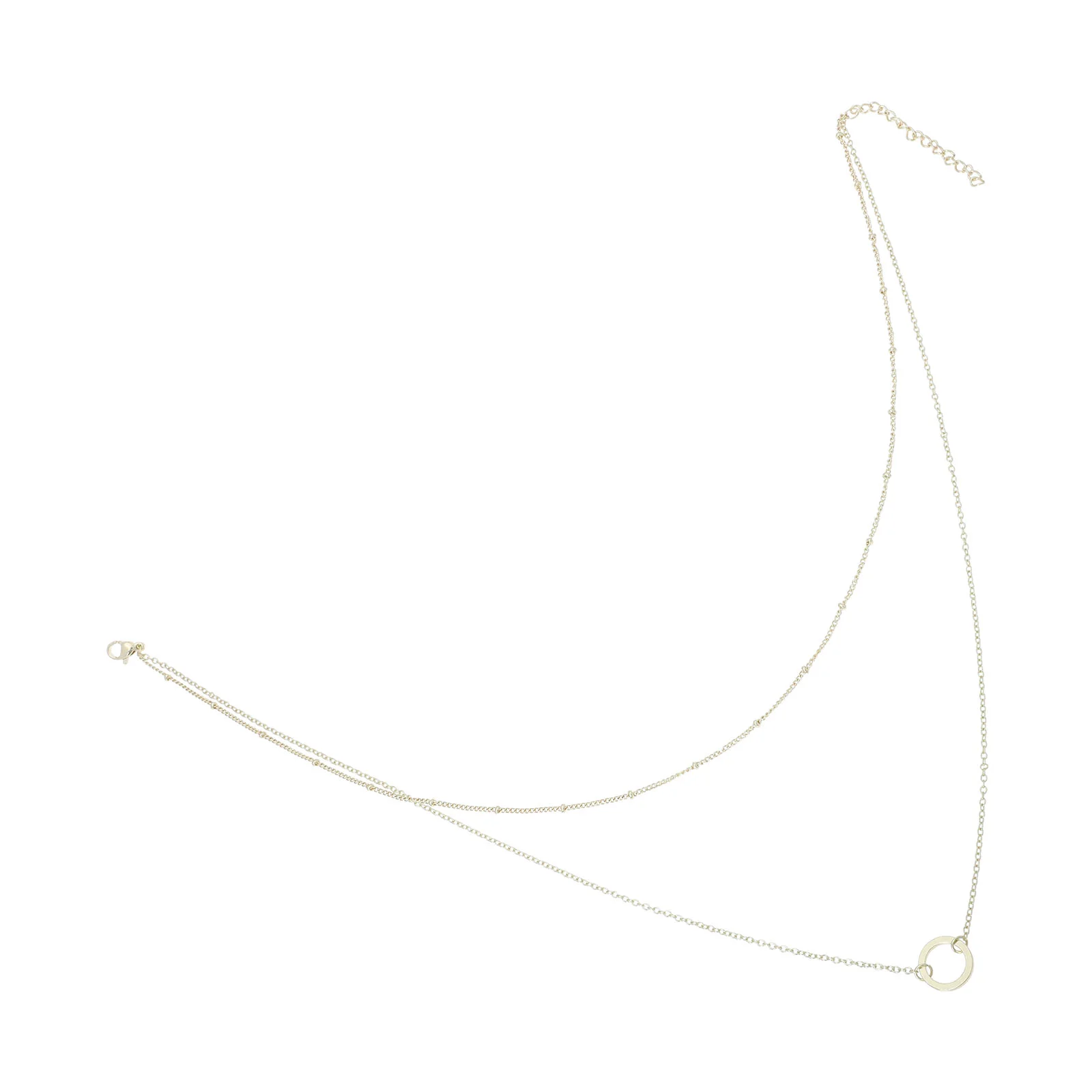 

1pc Circle Charm Neck Chain Double Layer Necklace Clavicle Accessory