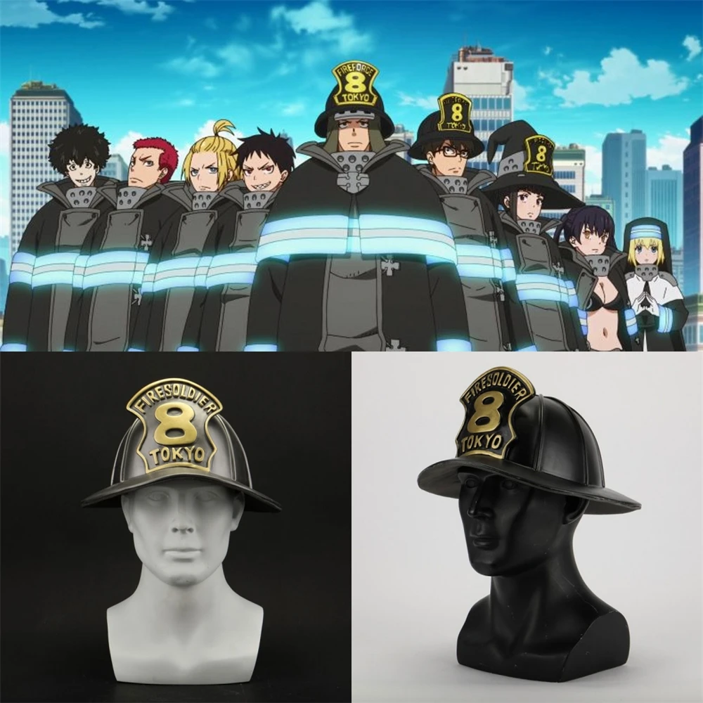 

Шапка пожарной силы Shinra Kusakabe Артур Бойл шлем для косплея взрослая унисекс из ПВХ Кепка Мультяшные аксессуары для костюмов