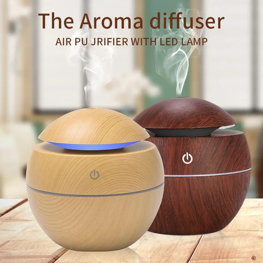 

USB Aroma Diffuser Ultrasonic 130ML Cool Mist Humidifier Air Purifier 7 Color Change Novelty Lamp Office Home LED Night Light
