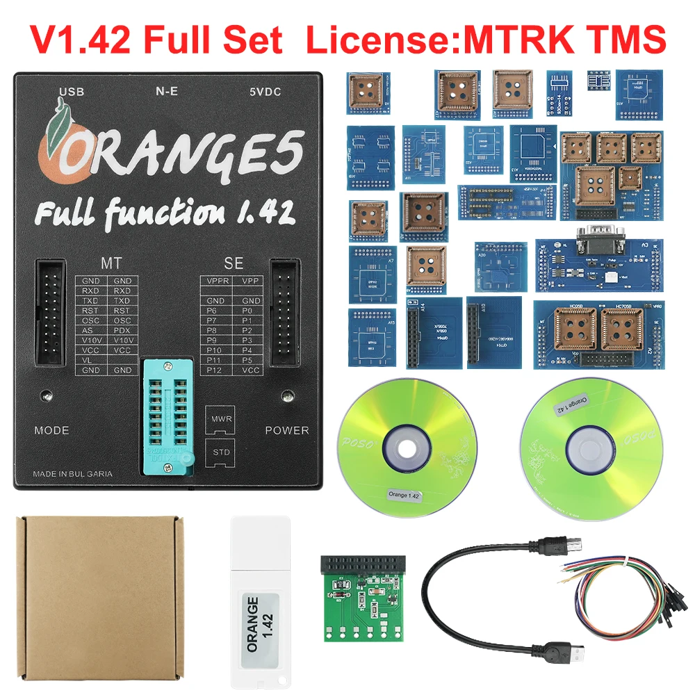 Программатор V1.42 V1.38 Orange5 2024 с полными адаптерами Добавьте все авторизованный