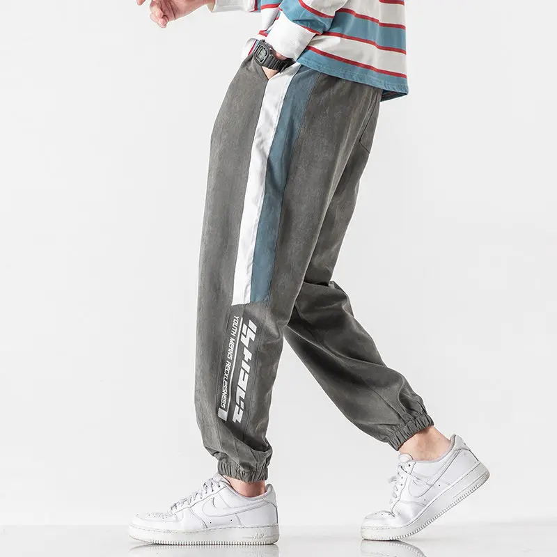 

Summer High Street Men Drawstring Sweatpants Casual Loose Trousers Side Stripe Letter Men Clothing Home Working Comfortable