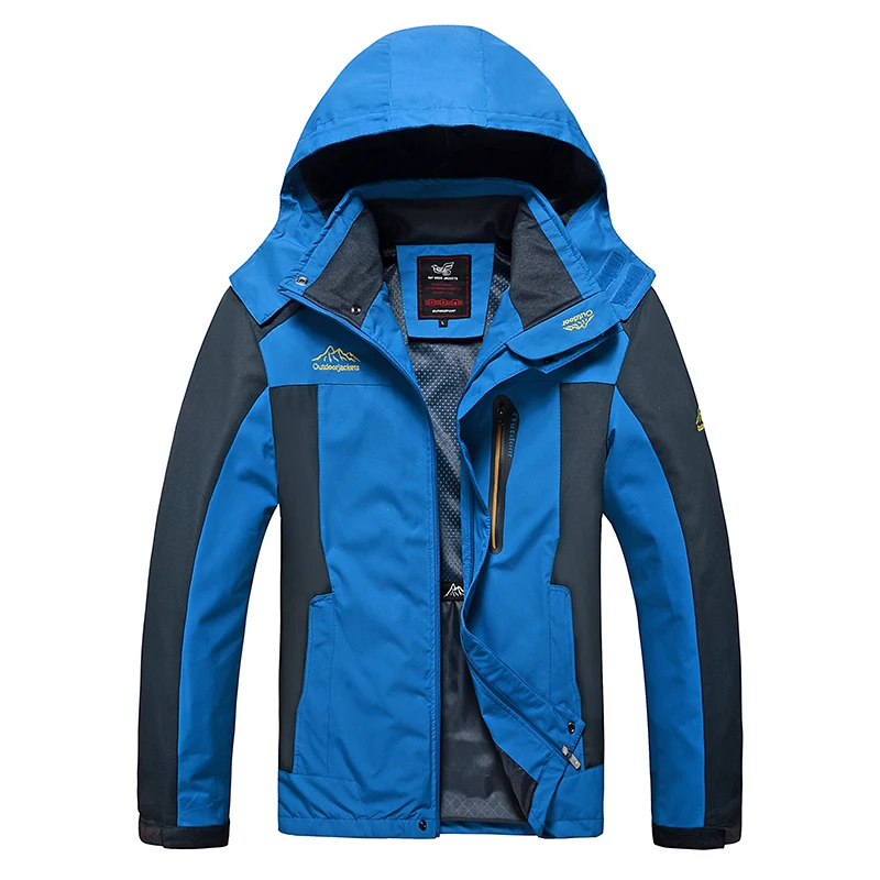

Hiking Jacket Size 8XL Men Fleece Jackets Outdoor Softshell Hooded Waterproof Windproof Rain Jacket Windbreaker Hunting Clothes