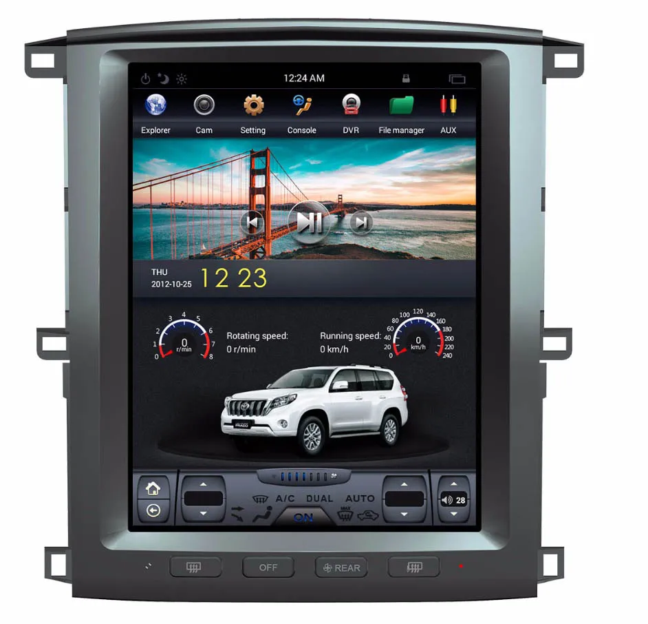 

12.1" tesla vertical screen six core android 9.0 Car video Navigation for Toyota Land cruiser 100 LC100 Lexus LX470 2003-2007