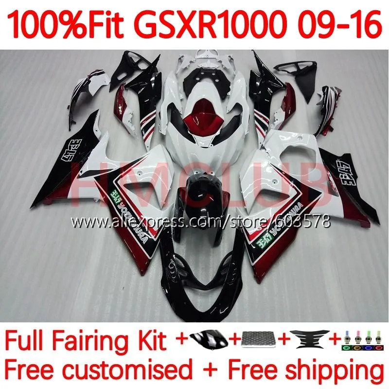 

Injection For SUZUKI K9 GSXR 1000 GSXR1000 2009 2010 2011 2012 2013 2014 2015 2016 GSXR-1000 09 16 wine red blk Fairing 102No.15