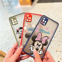 couple mickey and minnie case phone for samsung a23 a13 a73 a33 a53 a71 a52 a51 a32 a31 a30 a22 a21s a12 frosted translucent