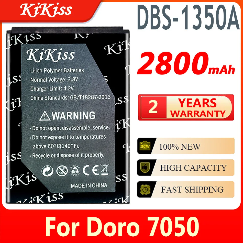 2800mAh KiKiss  Battery DBS-1350A for Doro 7050 Consumer Cellular High Capacity Batteries