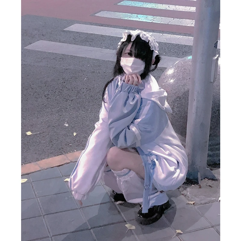

Y2K Kawaii Women Jackets Japanese Style Harajuku Lolita Long Sleeve Loose Zipper Hoodies Girls Casual Street Coats 2023 New