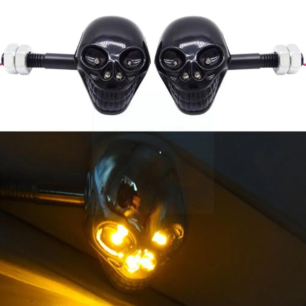 

Motorcycle Turn Signal Skull Turn Signal Flashing Motorcycle Rear Blinker Lights Light Indicator Led Tail Turn Signals W3y7