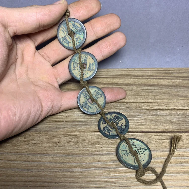 

Antique coins ancient copper coins pure copper five emperor money attract wealth town house to ward off evil luck