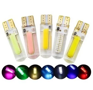 

Новинка, силиконовая лампа T10 3 Вт высокой мощности с Cob-матрицей, желтая широкая лампа для приборной панели, лампа для номерного знака, задняя лампа для автомобиля